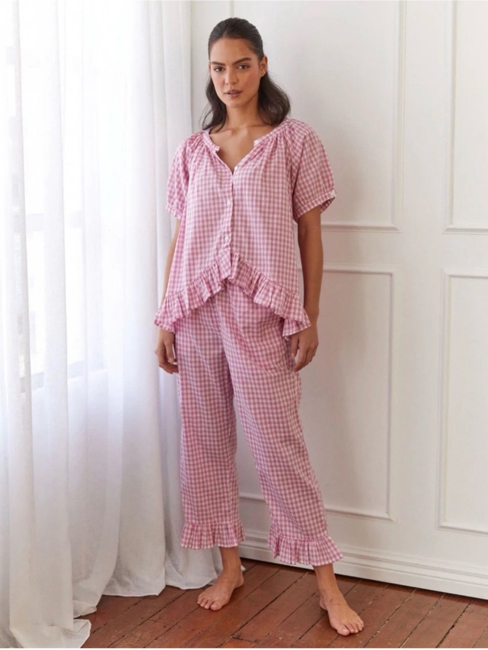 Piyama | Sophie Sleep Set in Gingham Pink